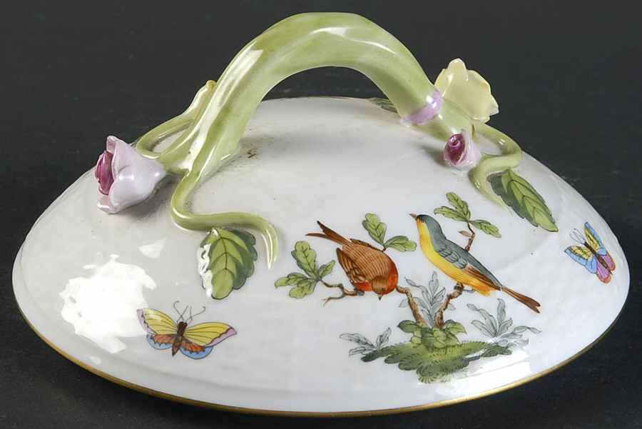 Rothschild Bird (RO) Lid for Bean Pot by Herend-1