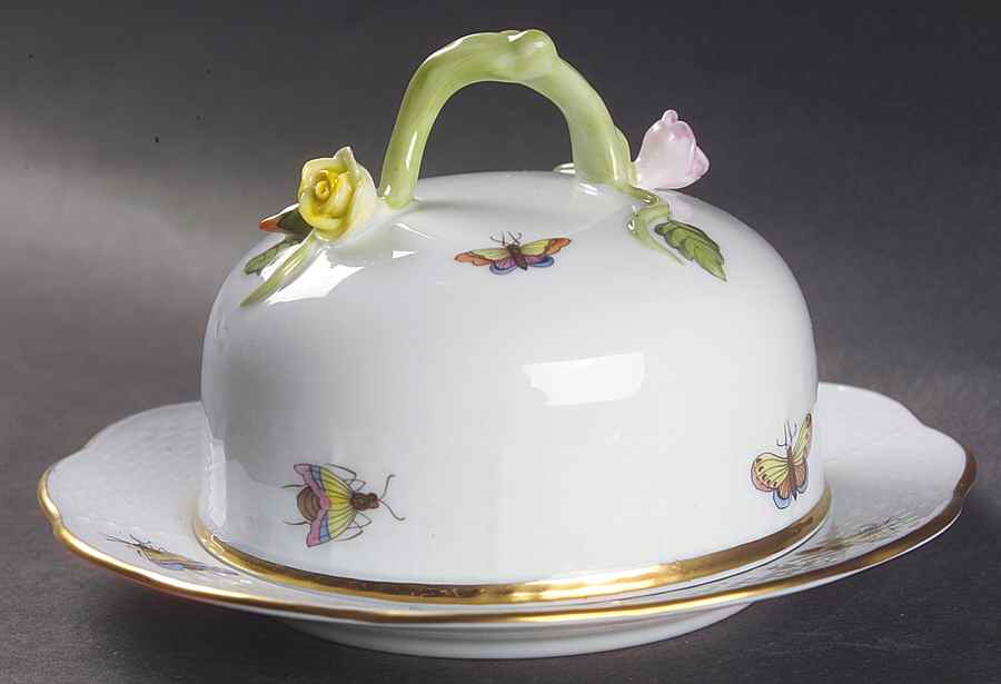Rothschild Bird (RO) Mini Round Covered Butter by Herend-1