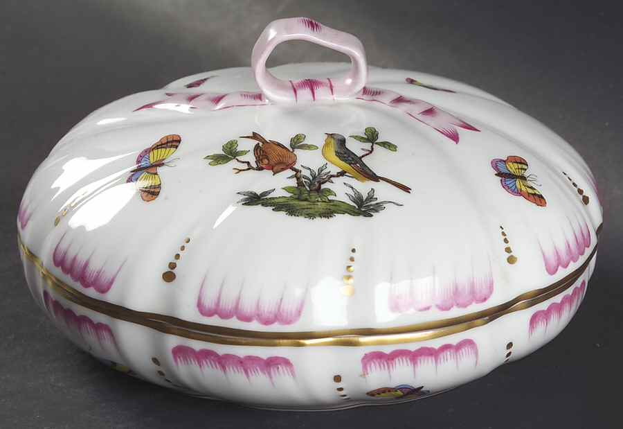 Rothschild Bird (RO) 6" Candy Box with Lid by Herend-1