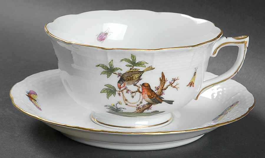 Rothschild Bird (RO) Breakfast Cup & Saucer Set by Herend-1