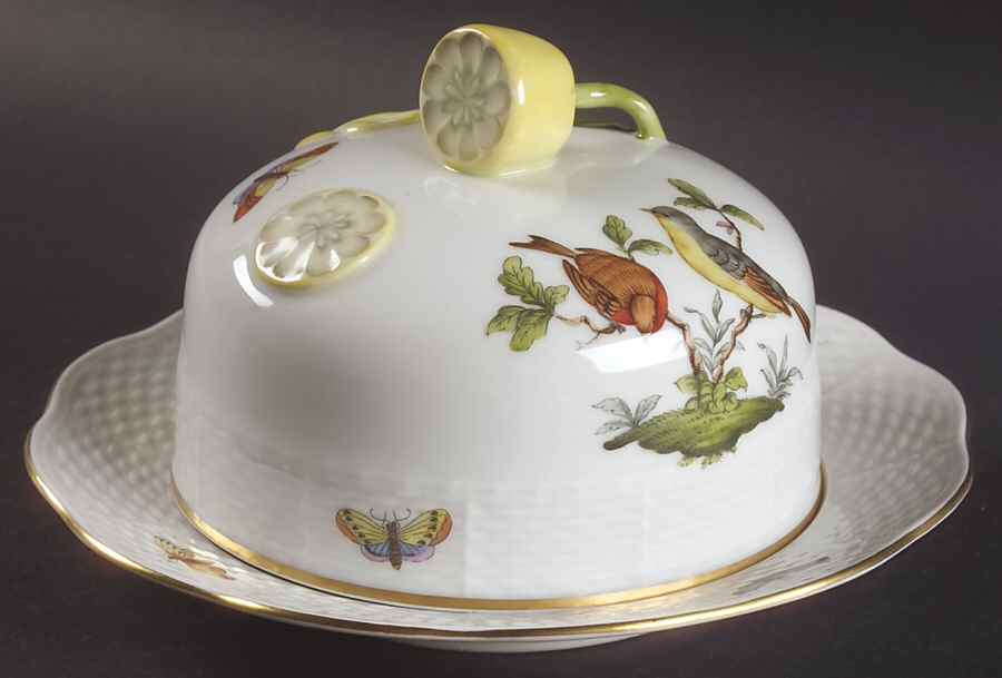 Rothschild Bird (RO) Round Covered Butter by Herend-1