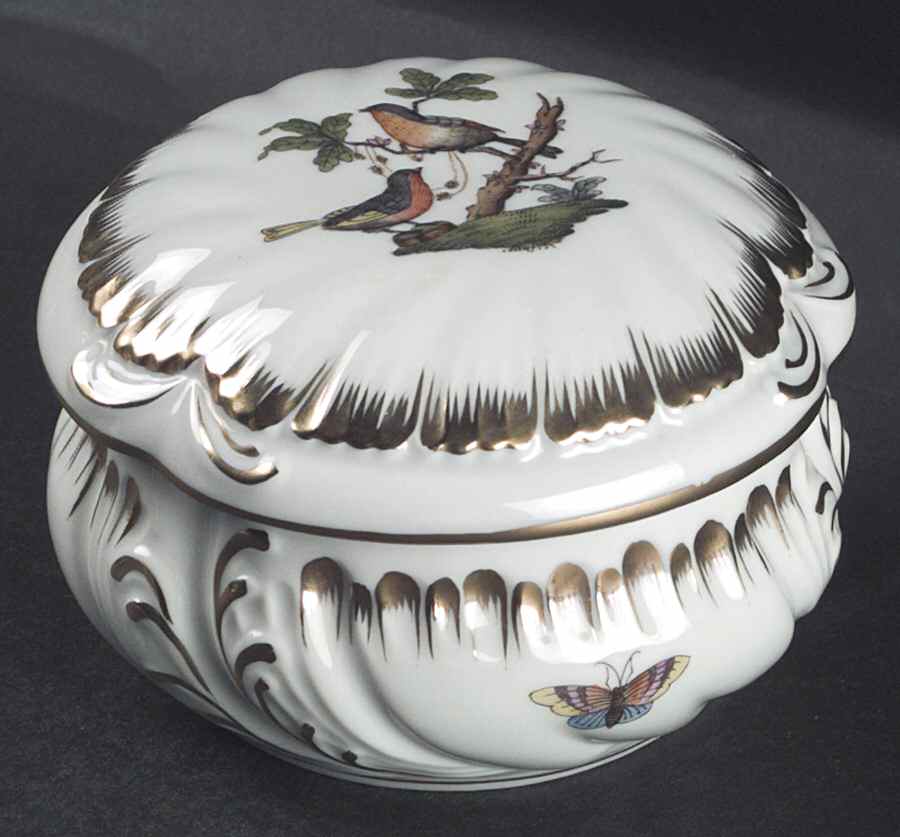 Rothschild Bird (RO) 4" Round Bon Bon & Lid by Herend-1