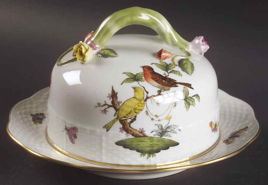 Rothschild Bird (RO) Round Covered Butter by Herend-1