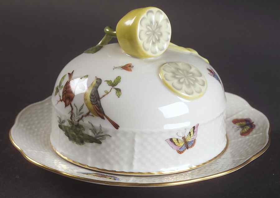 Rothschild Bird (RO) Round Covered Butter by Herend-1