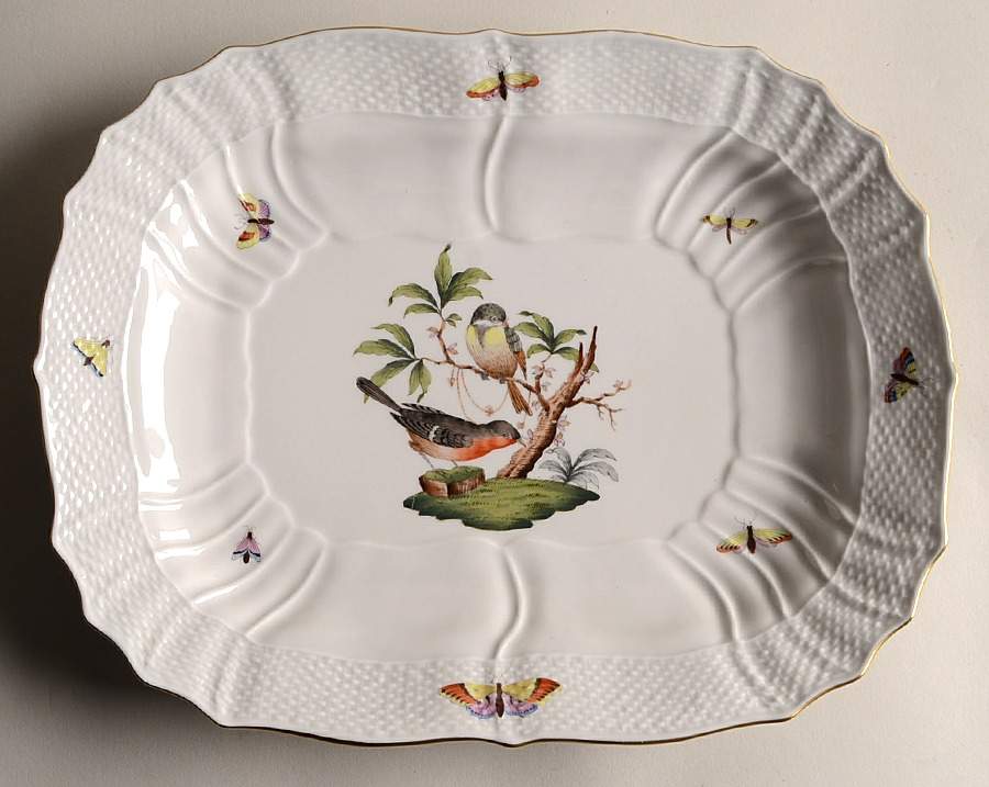 Rothschild Bird (RO) 12" Oval Serving Platter by Herend-1