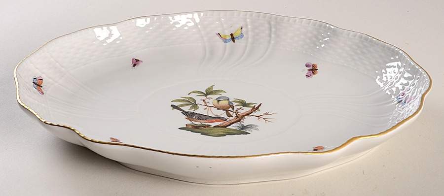 Rothschild Bird (RO) 10" Oval Dish by Herend-1