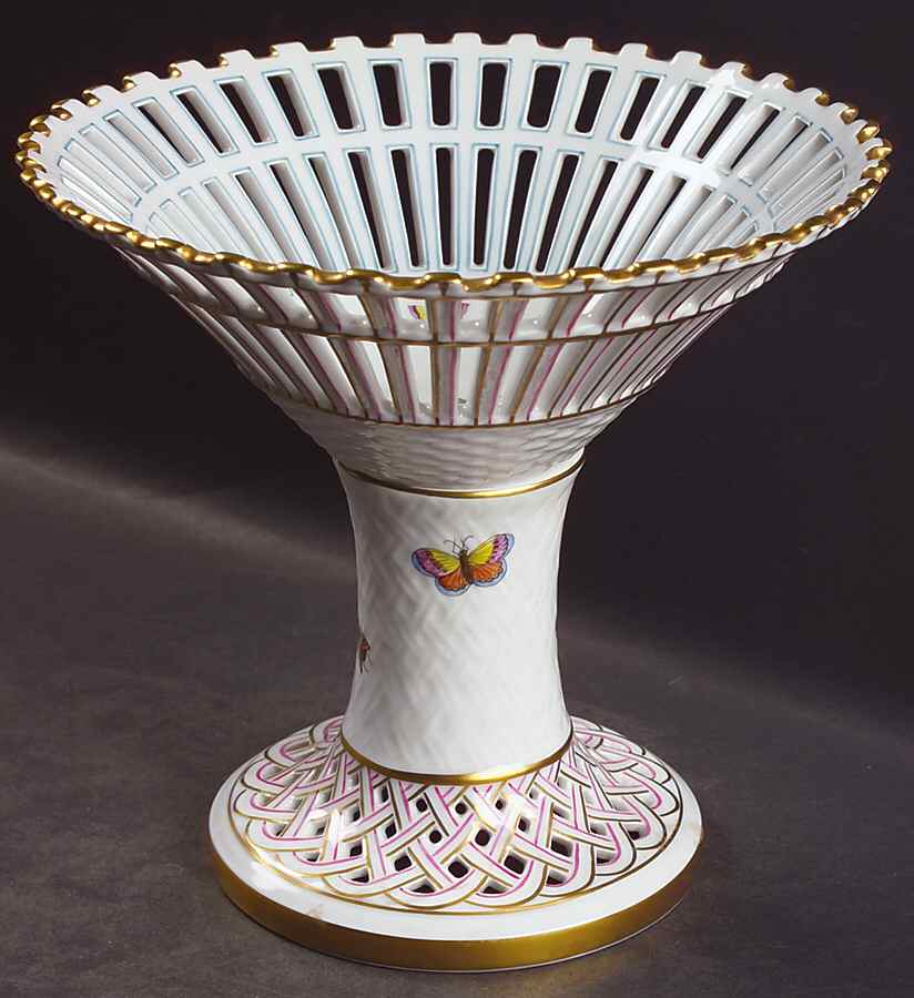 Rothschild Bird (RO) Pierced Foot & Bowl Compote (Height X Width) by Herend-1