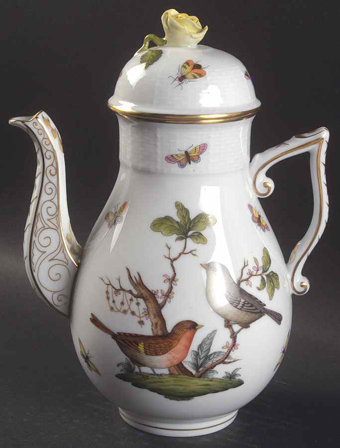 Rothschild Bird (RO) Coffee Pot & Lid by Herend-1