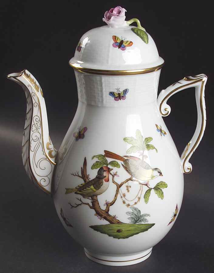 Rothschild Bird (RO) Coffee Pot & Lid by Herend-1