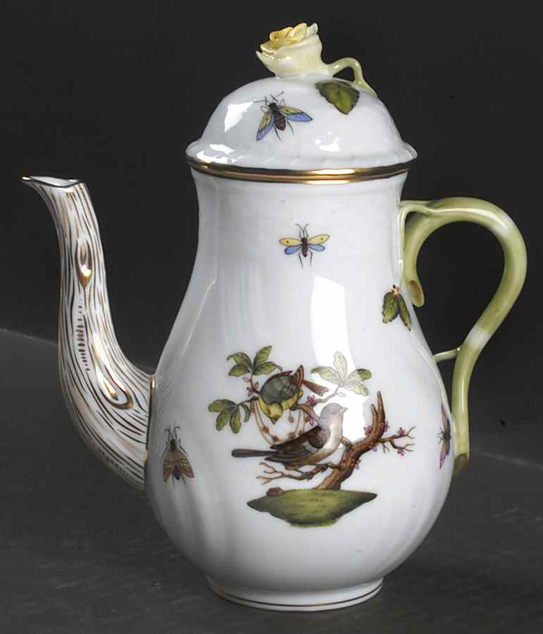 Rothschild Bird (RO) Mini Coffee Pot & Lid by Herend-1