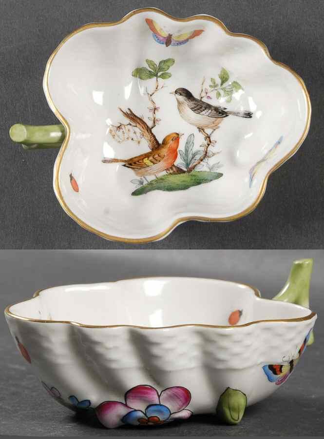 Rothschild Bird (RO) 4" Leaf Dish by Herend-1