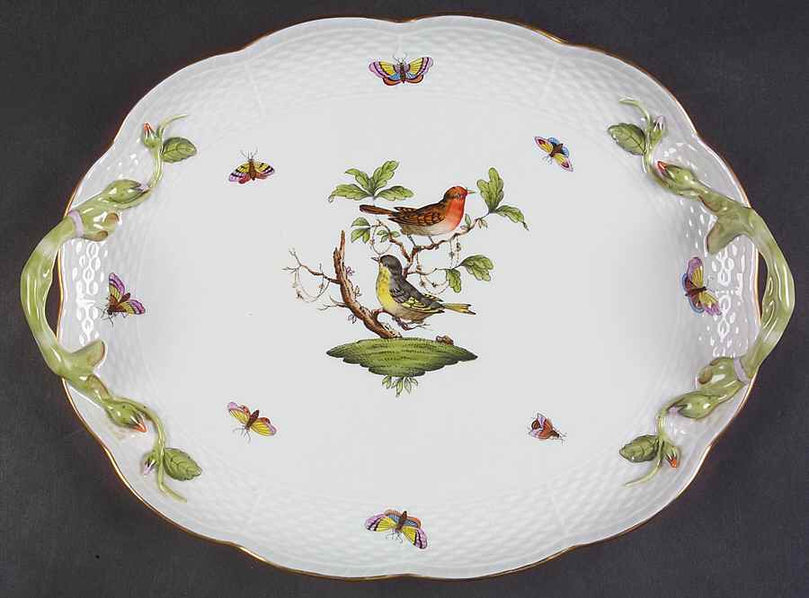 Rothschild Bird (RO) Handled Tray by Herend-1