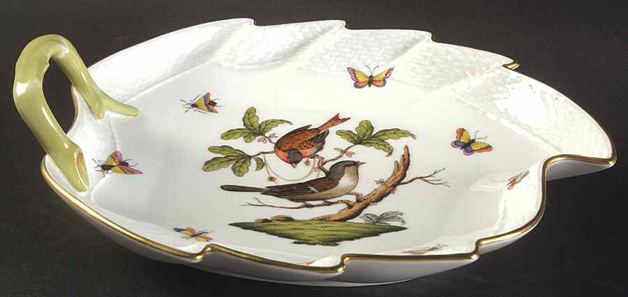 Rothschild Bird (RO) 9" Leaf Dish by Herend-1