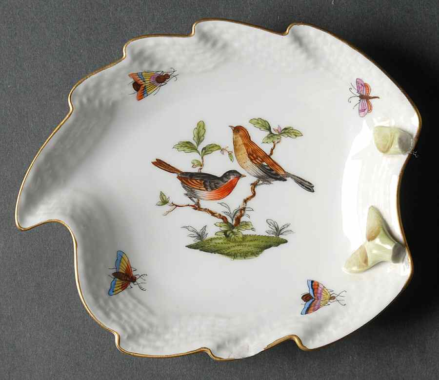 Rothschild Bird (RO) 5" Leaf Dish by Herend-1