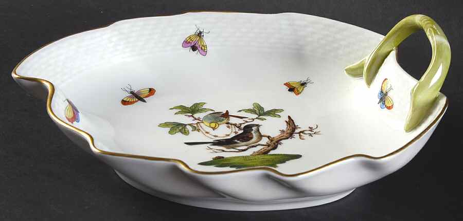Rothschild Bird (RO) 8" Leaf Dish by Herend-1