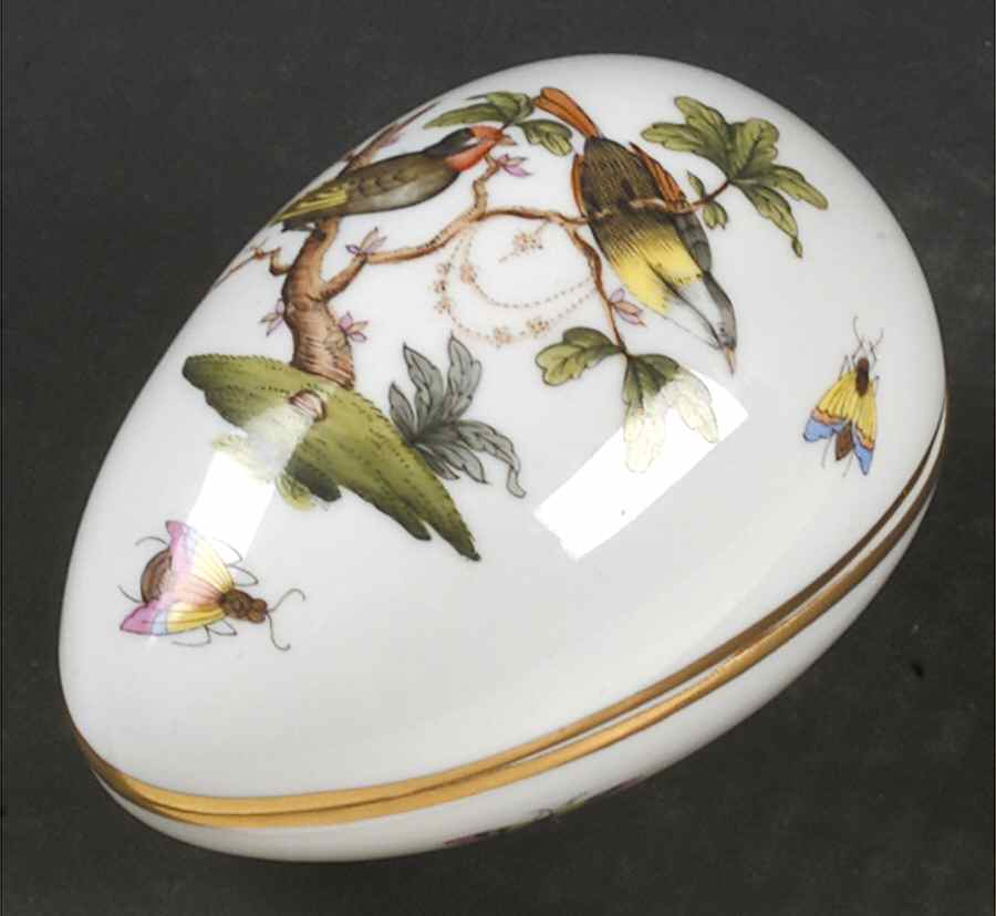 Rothschild Bird (RO) 4" Egg Box & Lid by Herend-1