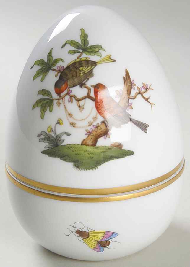 Rothschild Bird (RO) Egg Box & Lid by Herend-1