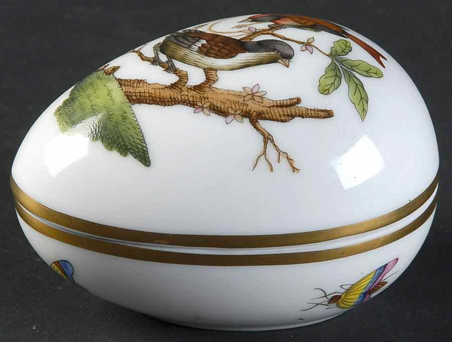 Rothschild Bird (RO) 2" Egg Box & Lid by Herend-1