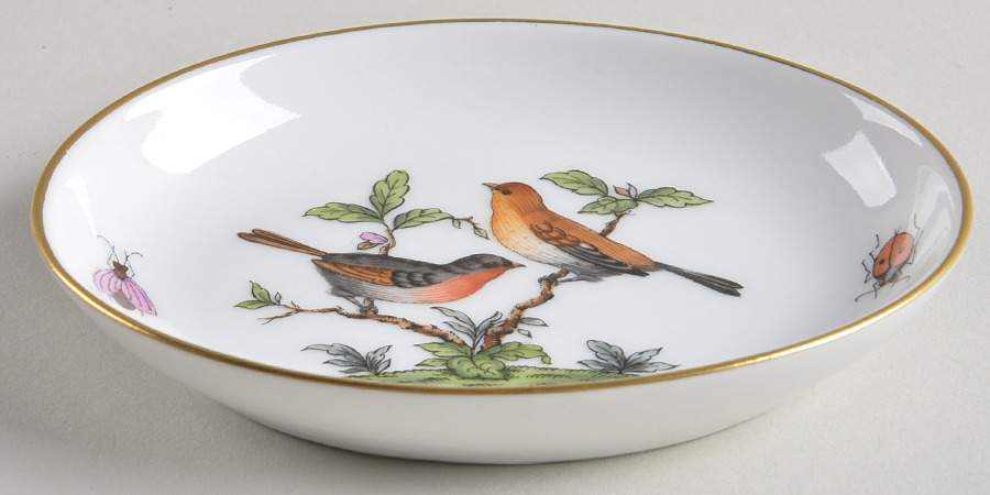 Rothschild Bird (RO) 3" Oval Ashtray by Herend-1