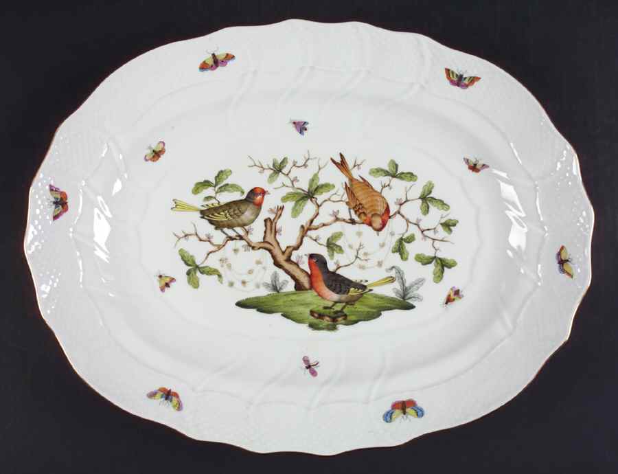 Rothschild Bird (RO) 18" Oval Serving Platter by Herend-1