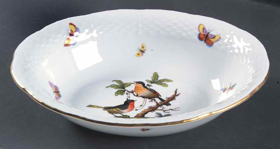 Rothschild Bird (RO) 10" Oval Vegetable Bowl by Herend-1