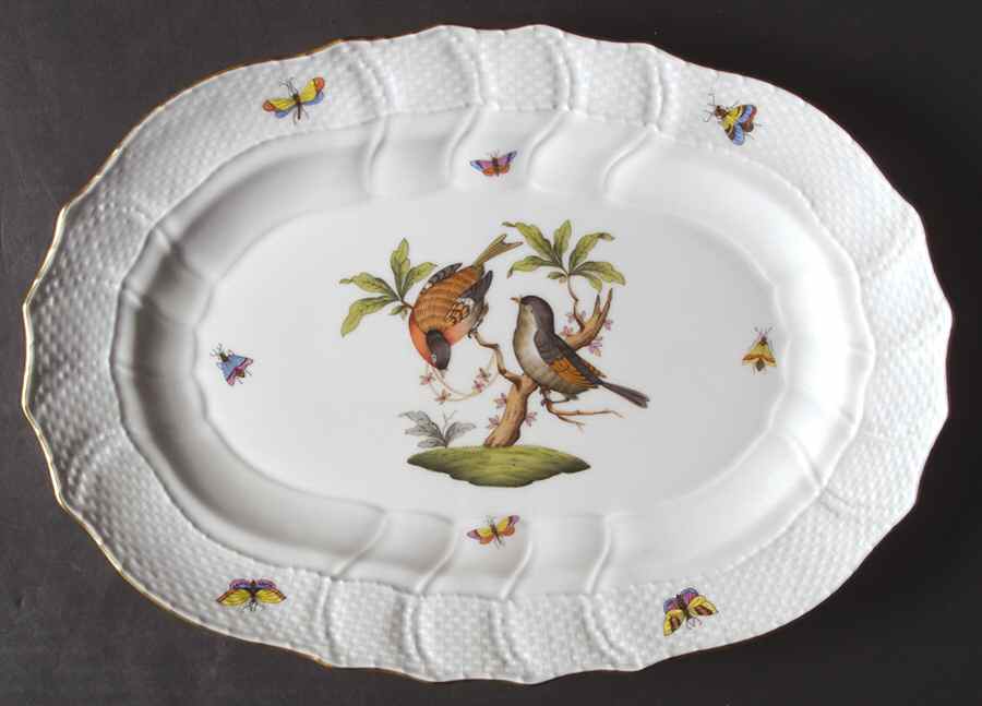 Rothschild Bird (RO) 13" Oval Serving Platter by Herend-1
