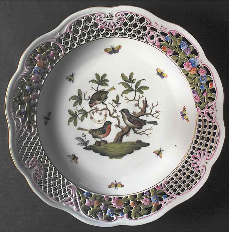 Rothschild Bird (RO) 13" Pierced Plate by Herend-1