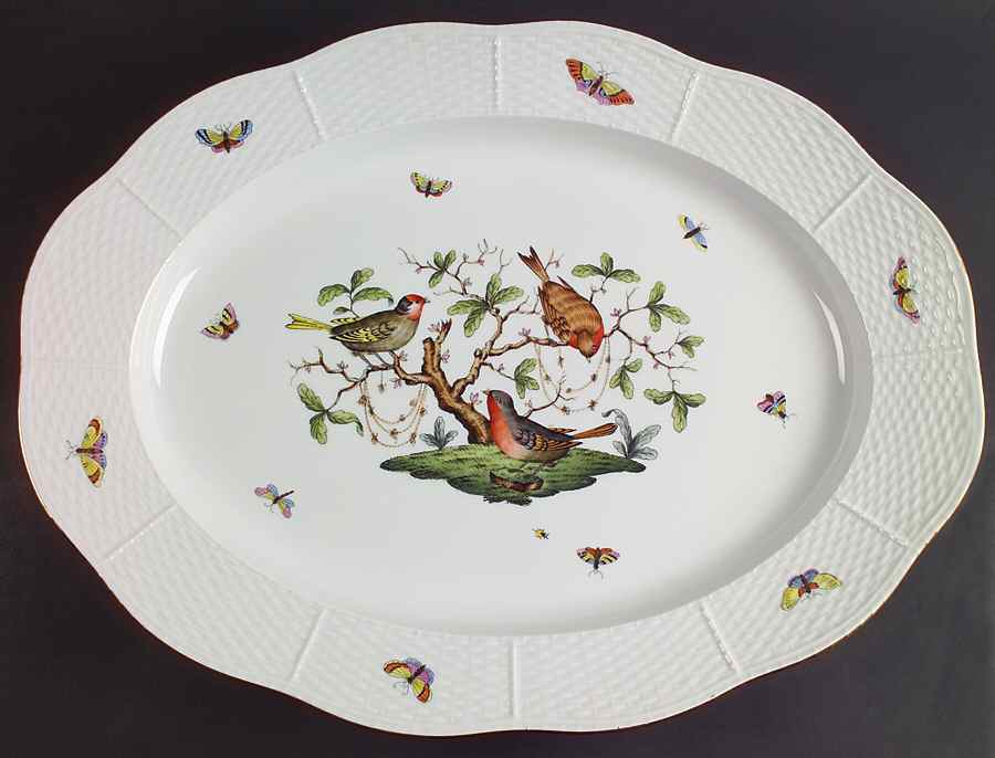Rothschild Bird (RO) 18" Oval Serving Platter by Herend-1