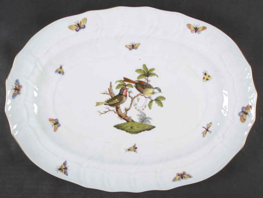 Rothschild Bird (RO) 15" Oval Serving Platter by Herend-1