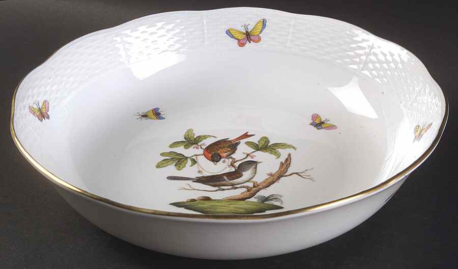 Rothschild Bird (RO) 10" Large Salad Serving Bowl by Herend-1