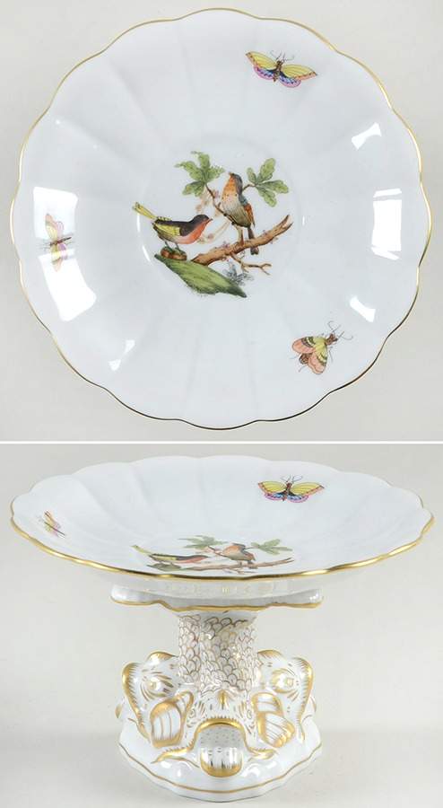 Rothschild Bird (RO) Round Compote (Height X Width) by Herend-1
