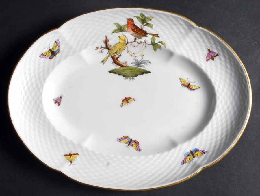 Rothschild Bird (RO) Sauce Boat Tray Aka Underplate by Herend-1