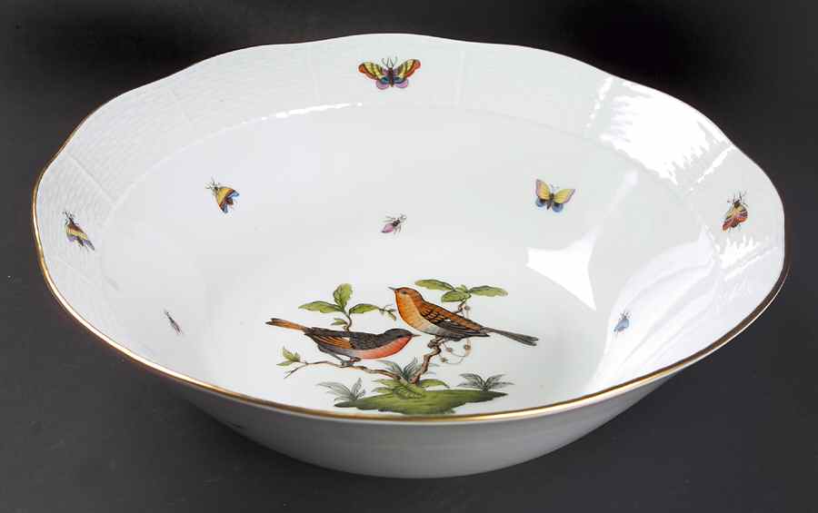 Rothschild Bird (RO) 12" Large Salad Serving Bowl by Herend-1