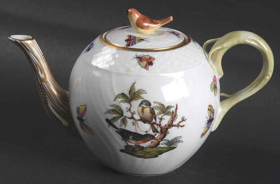Rothschild Bird (RO) Individual Teapot & Lid by Herend-1