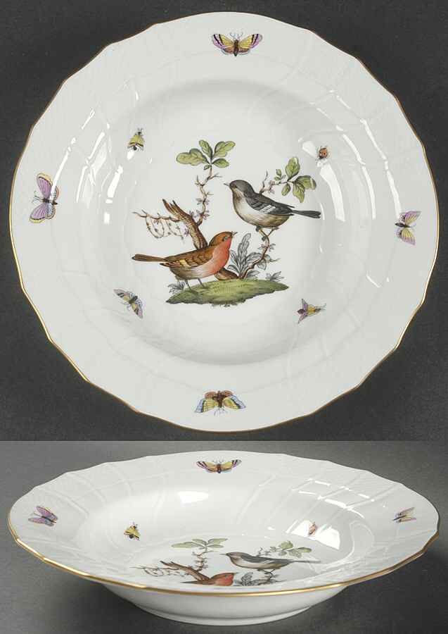 Rothschild Bird (RO) Large Rim Soup Bowl by Herend-1
