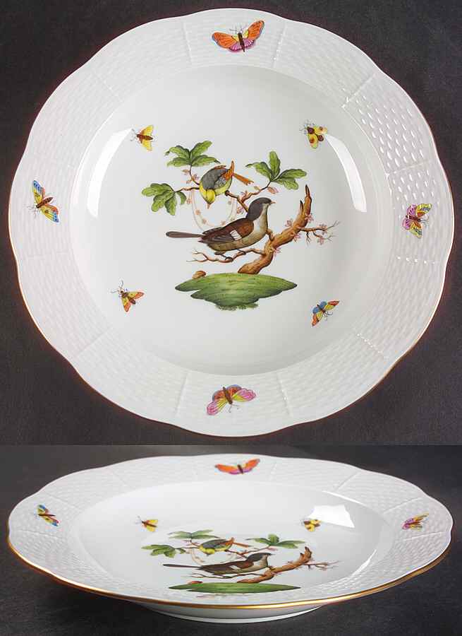 Rothschild Bird (RO) Large Rim Soup Bowl by Herend-1