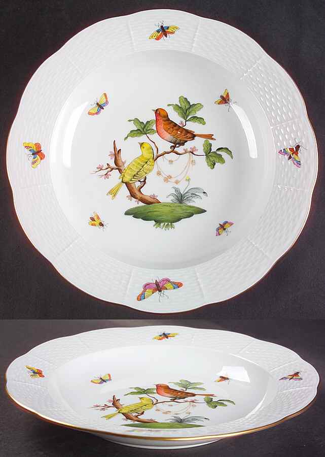 Rothschild Bird (RO) Large Rim Soup Bowl by Herend-1