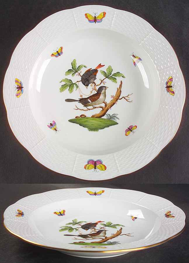 Rothschild Bird (RO) Large Rim Soup Bowl by Herend-1