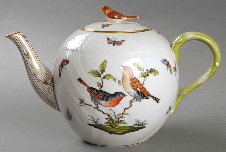 Rothschild Bird (RO) Teapot & Lid by Herend-1