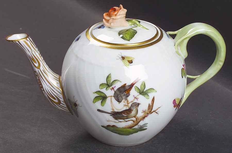 Rothschild Bird (RO) Individual Teapot & Lid by Herend-1