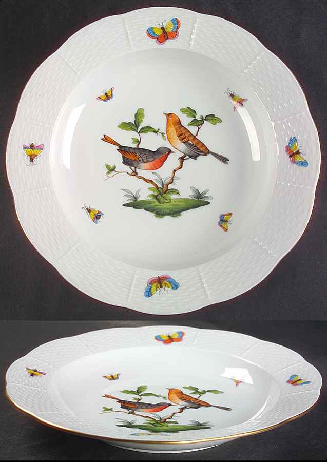 Rothschild Bird (RO) Large Rim Soup Bowl by Herend-1