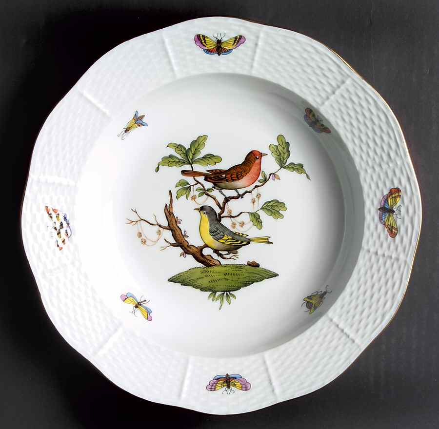 Rothschild Bird (RO) Large Rim Soup Bowl by Herend-1
