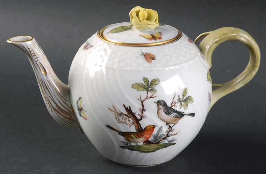 Rothschild Bird (RO) Individual Teapot & Lid by Herend-1