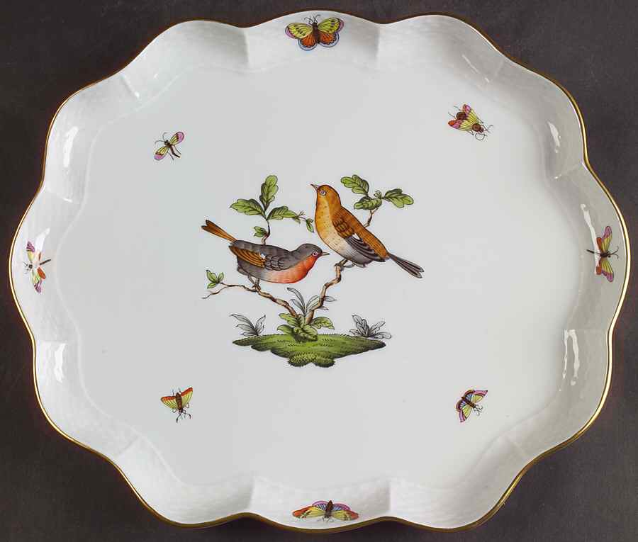 Rothschild Bird (RO) 11" Oblong Tray by Herend-1