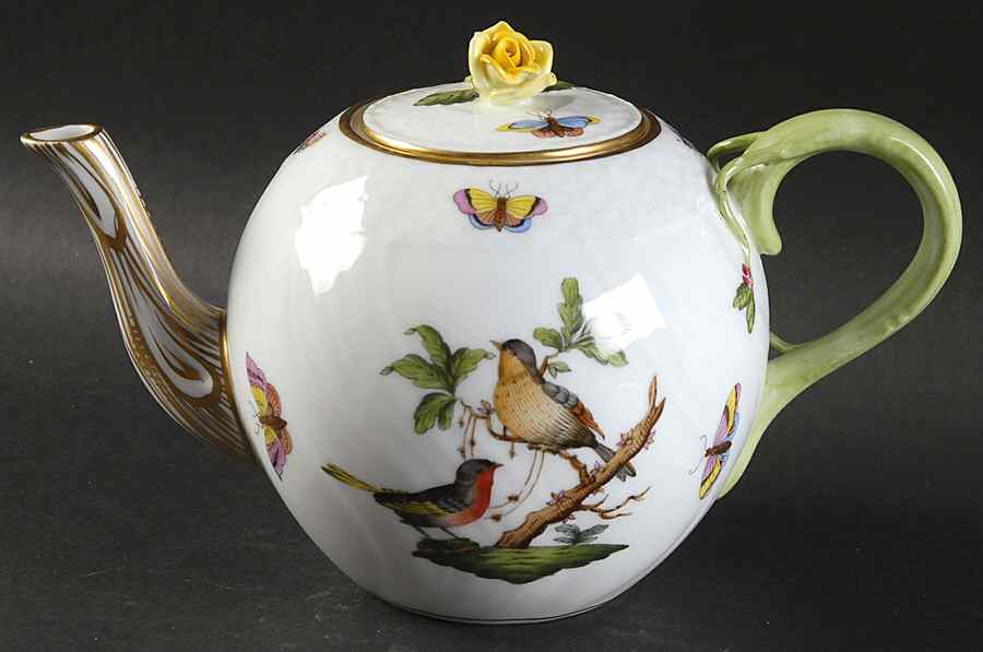 Rothschild Bird (RO) Mini Teapot & Lid by Herend-1
