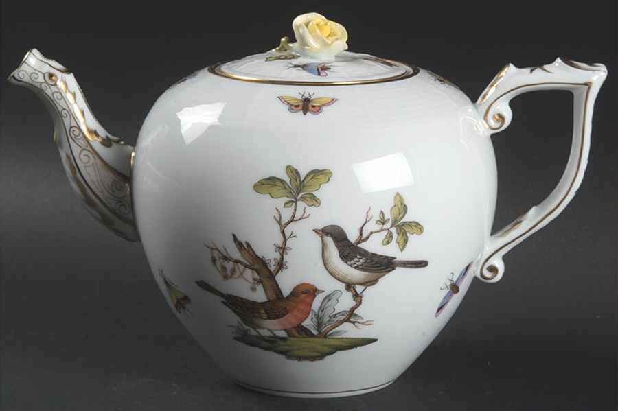 Rothschild Bird (RO) Small Teapot & Lid by Herend-1