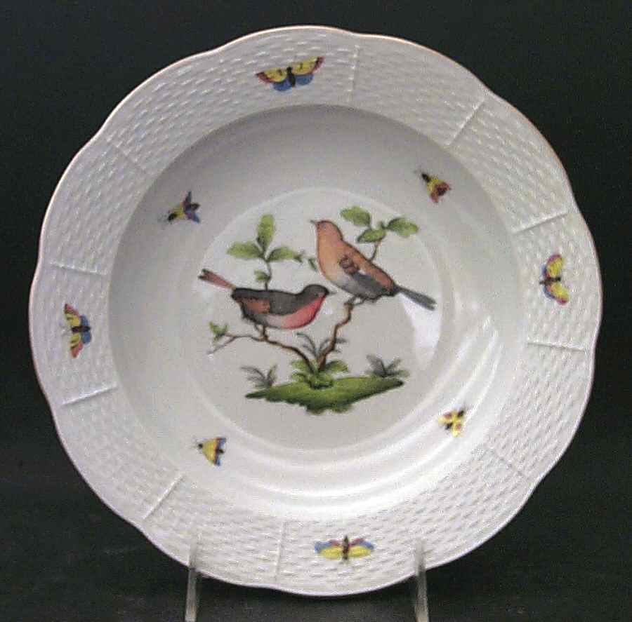 Rothschild Bird (RO) Large Rim Soup Bowl by Herend-1