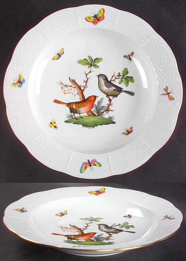 Rothschild Bird (RO) Large Rim Soup Bowl by Herend-1