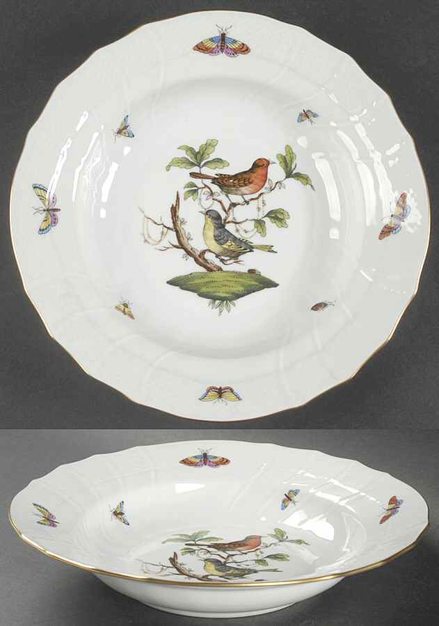 Rothschild Bird (RO) Large Rim Soup Bowl by Herend-1
