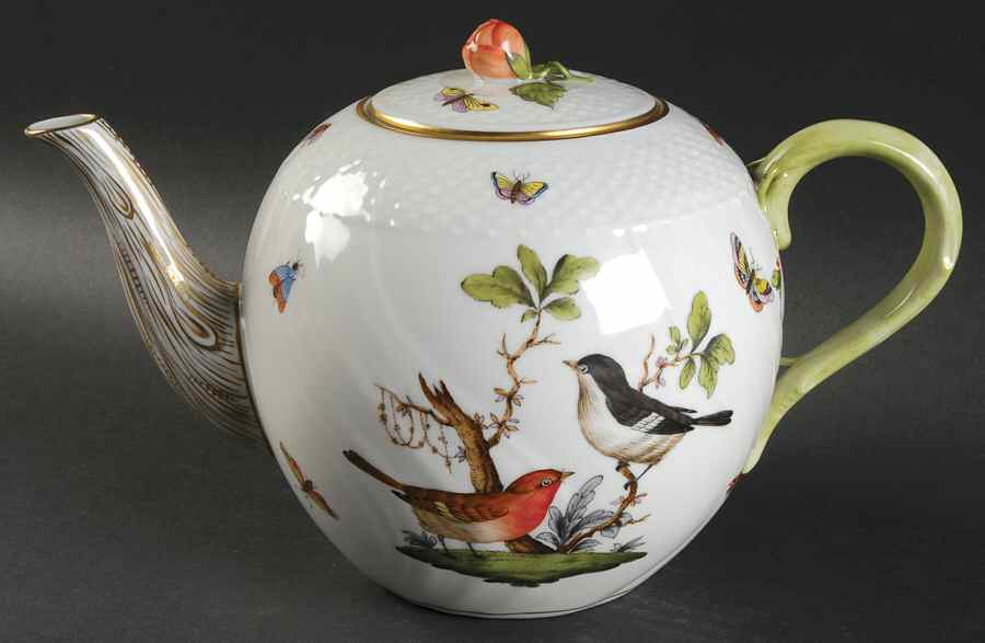 Rothschild Bird (RO) Teapot & Lid by Herend-1